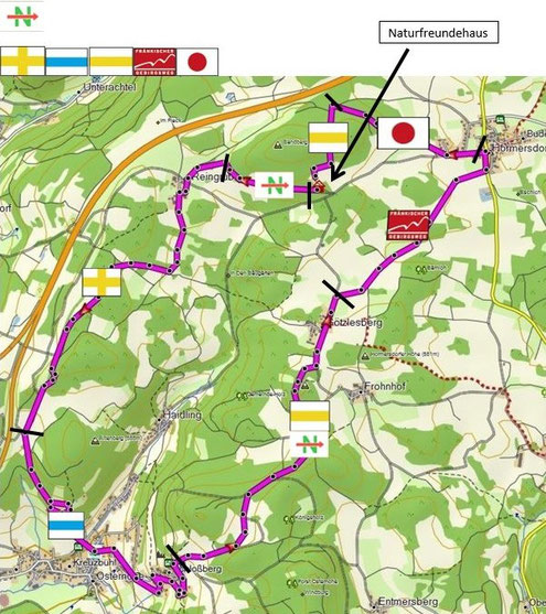 Große 2,5 Stundentour rund um das Naturfreundehaus über Osternohe